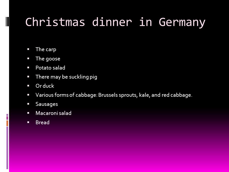 Christmas dinner in Germany