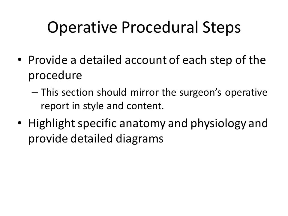 Operative Procedural Steps