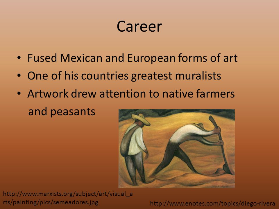 Career Fused Mexican and European forms of art