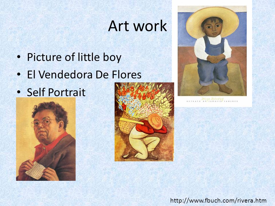 Art work Picture of little boy El Vendedora De Flores Self Portrait