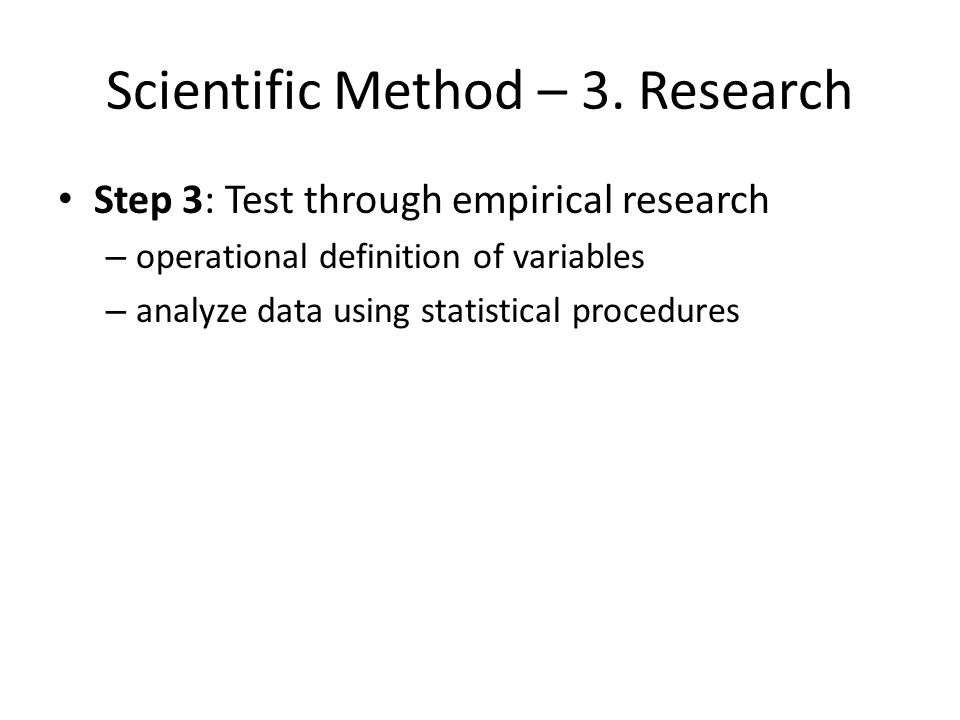 Scientific Method – 3. Research