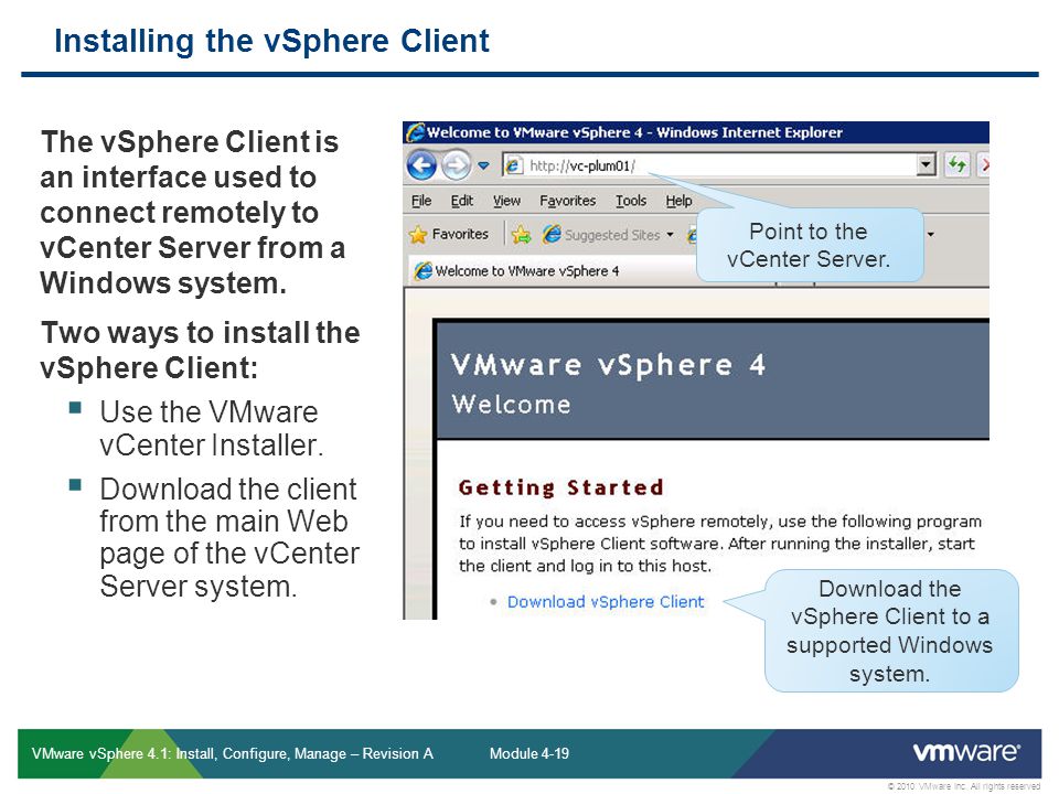Installing the vSphere Client
