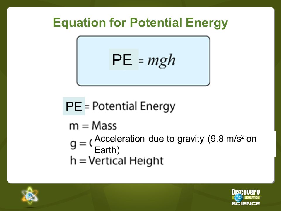 Equation for Potential Energy