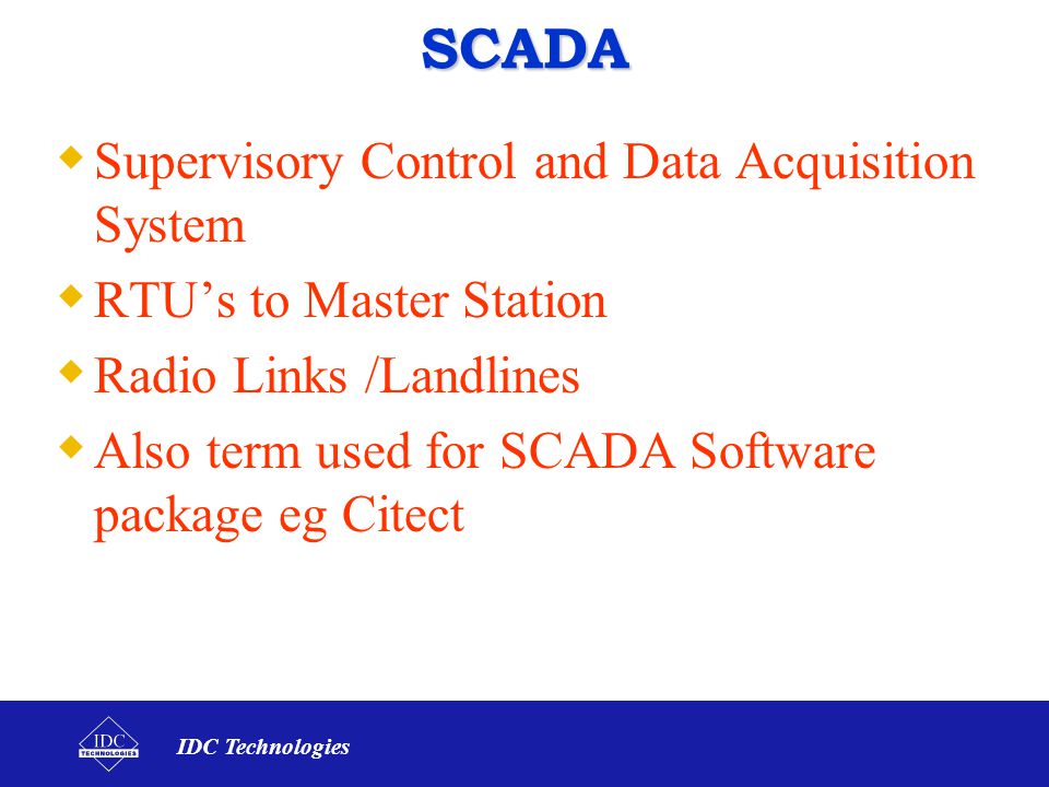 SCADA Supervisory Control and Data Acquisition System