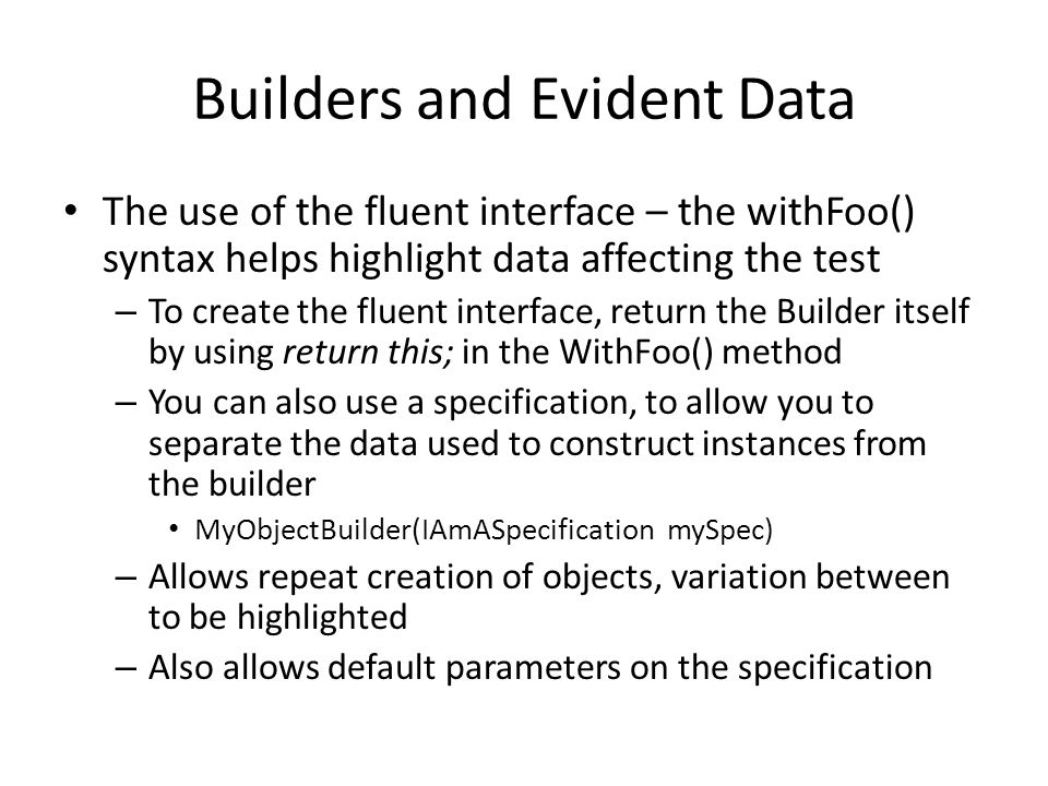 Builders and Evident Data