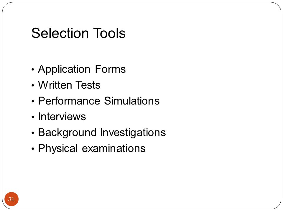 Selection Tools Application Forms Written Tests