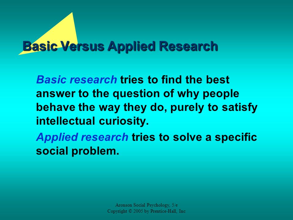 Basic Versus Applied Research