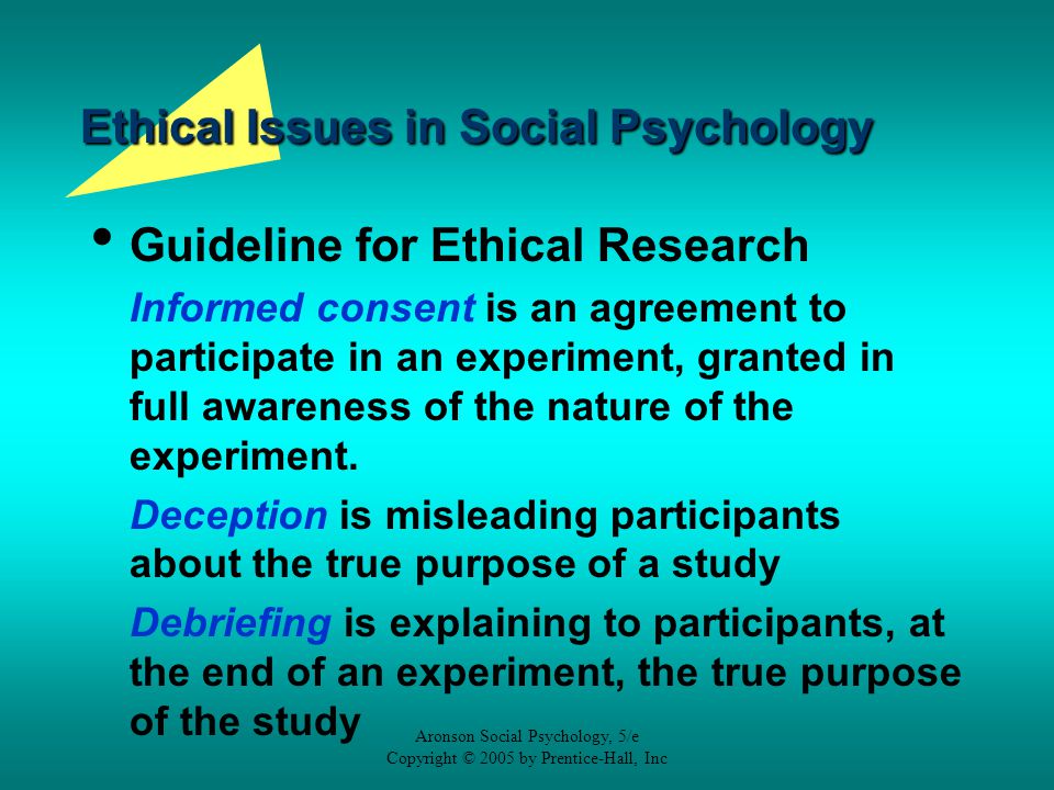 Ethical Issues in Social Psychology