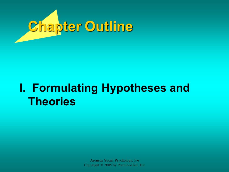 Chapter Outline I. Formulating Hypotheses and Theories
