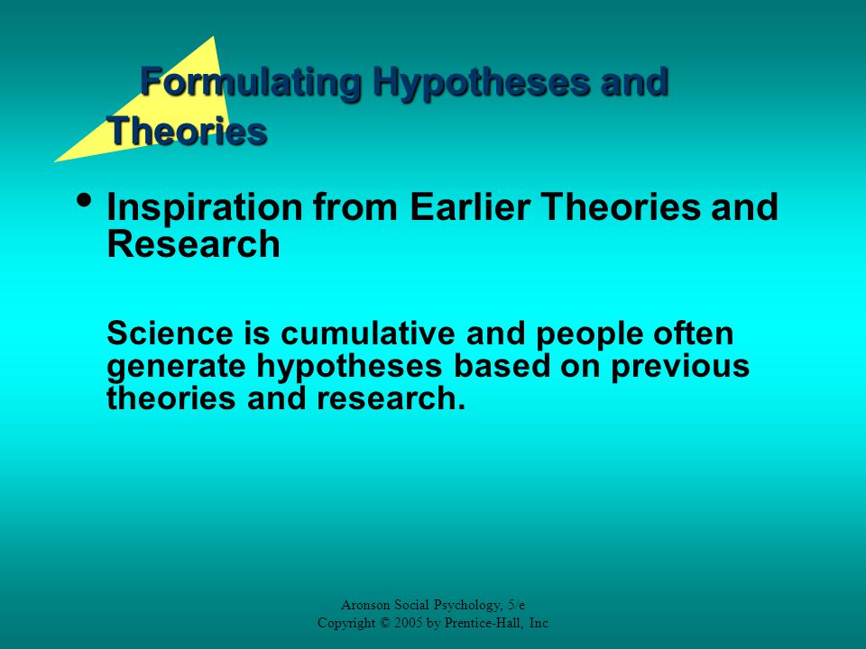 Formulating Hypotheses and Theories