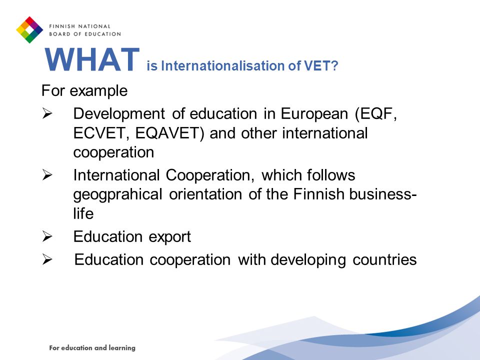 WHAT is Internationalisation of VET
