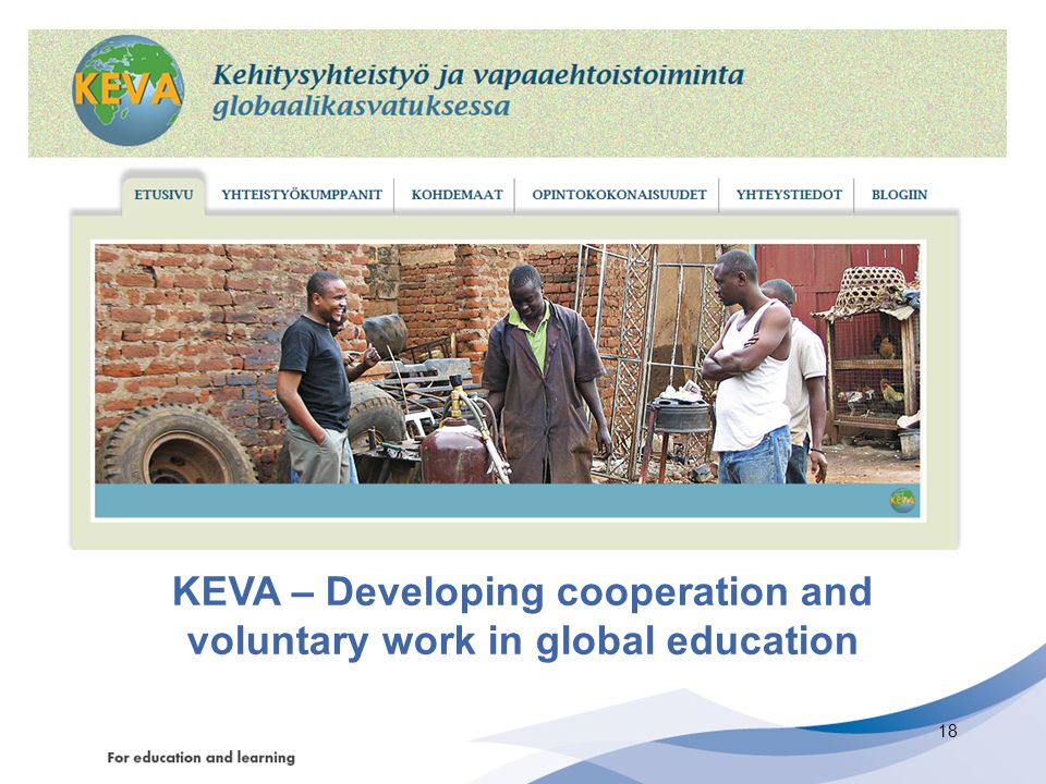 KEVA – Developing cooperation and voluntary work in global education