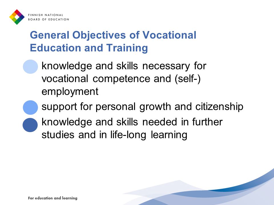 General Objectives of Vocational Education and Training