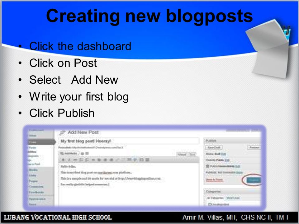 Creating new blogposts