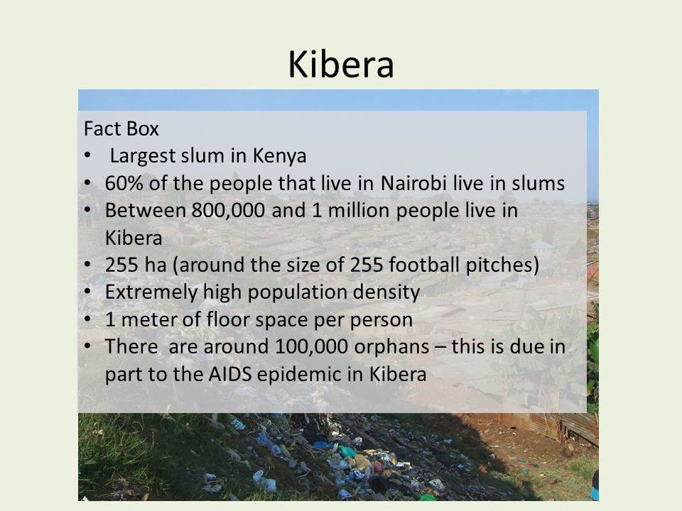 Kibera Fact Box Largest slum in Kenya