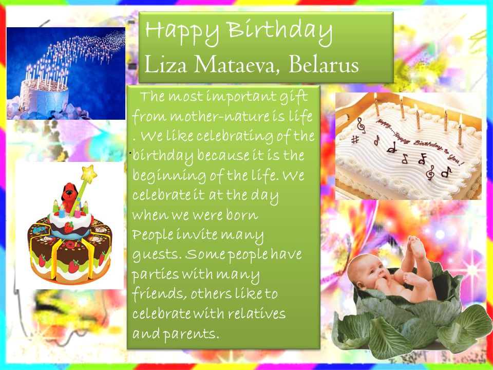 Happy Birthday Liza Mataeva, Belarus