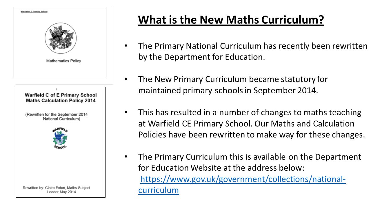 What is the New Maths Curriculum