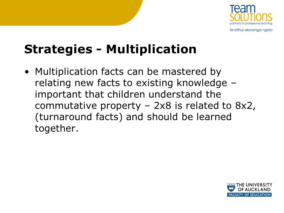 Strategies - Multiplication