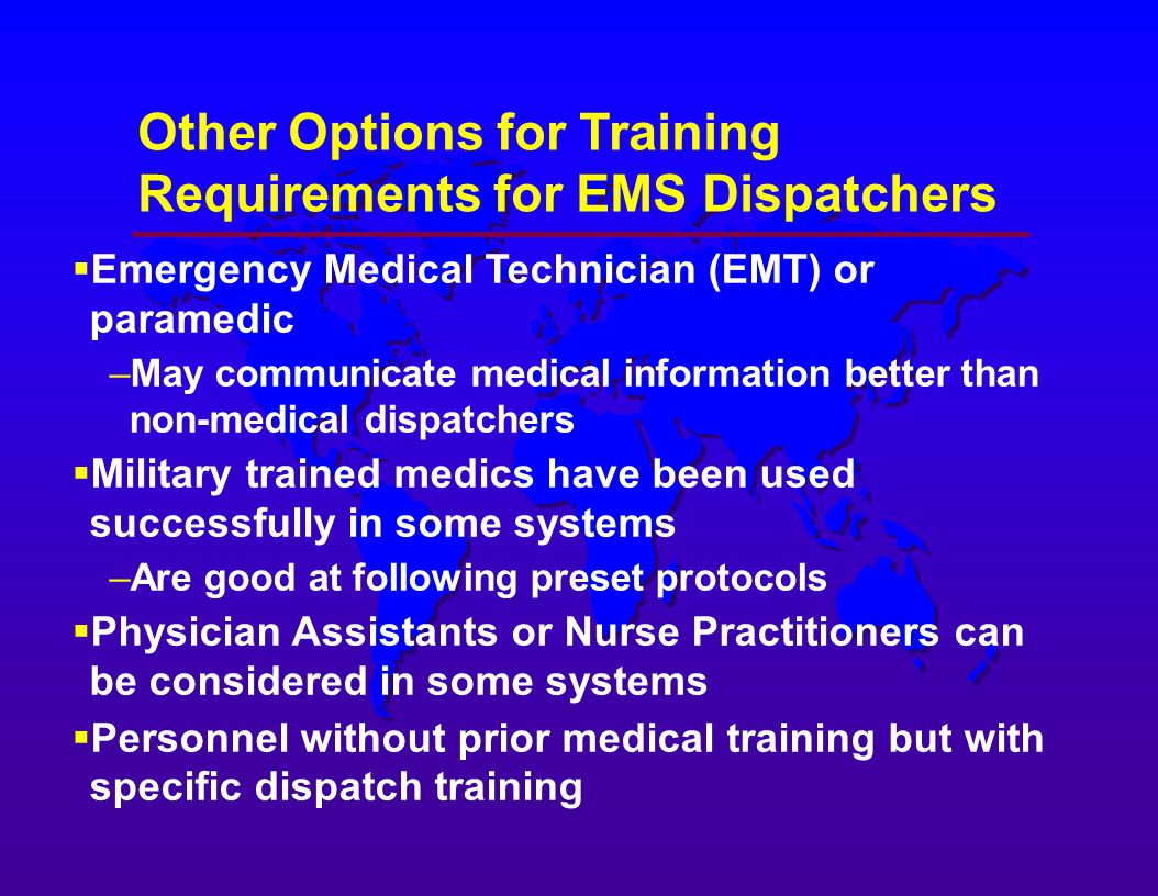 Other Options for Training Requirements for EMS Dispatchers