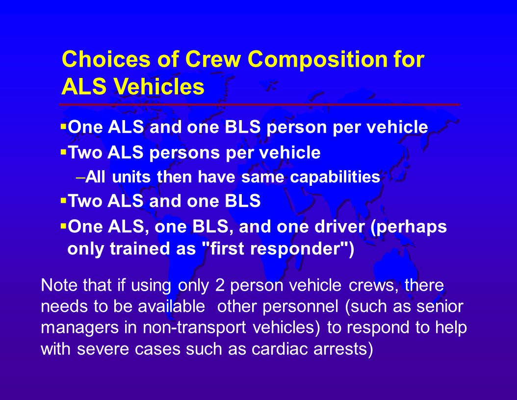 Choices of Crew Composition for ALS Vehicles