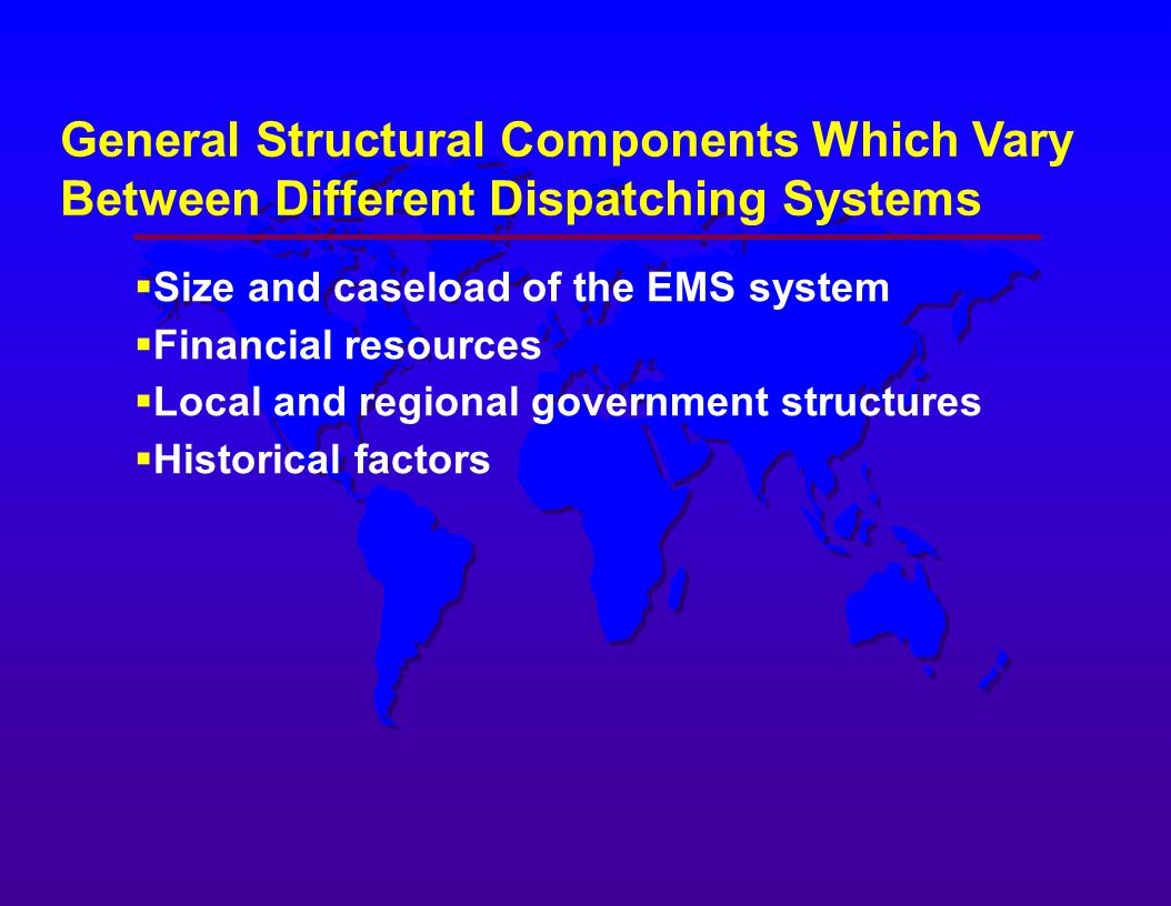 General Structural Components Which Vary Between Different Dispatching Systems