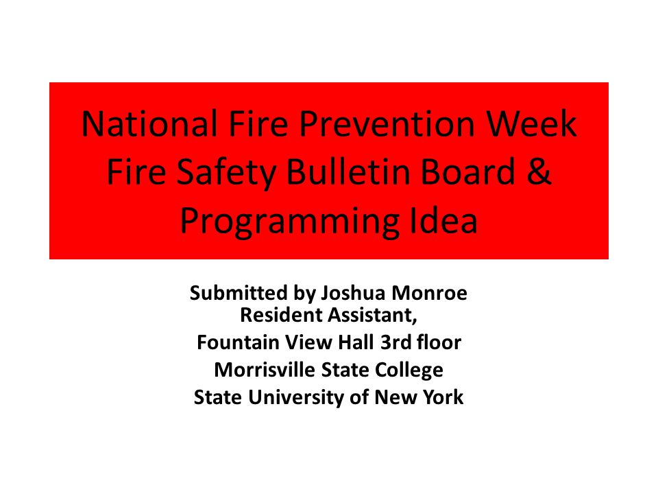 National Fire Prevention Week Fire Safety Bulletin Board & Programming Idea