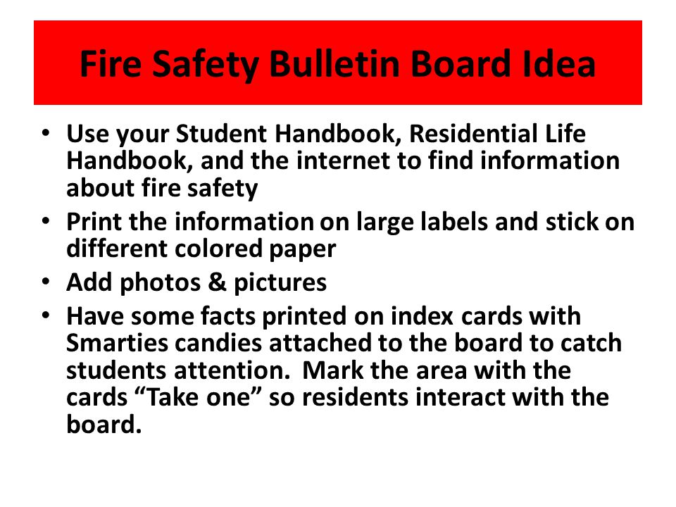 Fire Safety Bulletin Board Idea