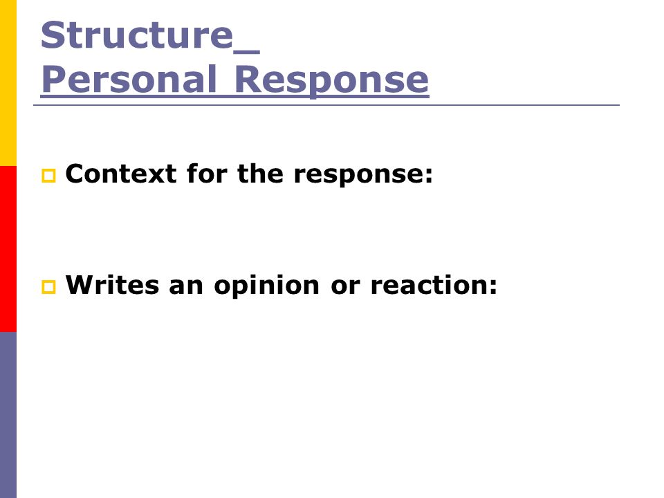 Structure_ Personal Response