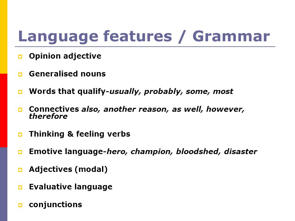 Language features / Grammar