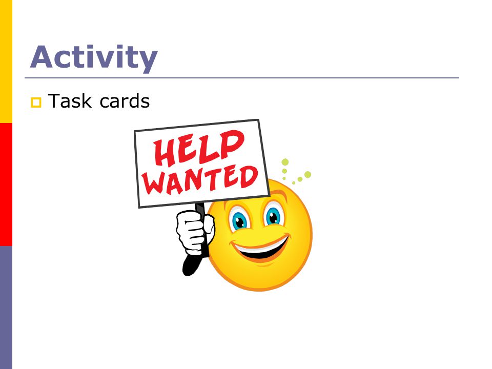 Activity Task cards