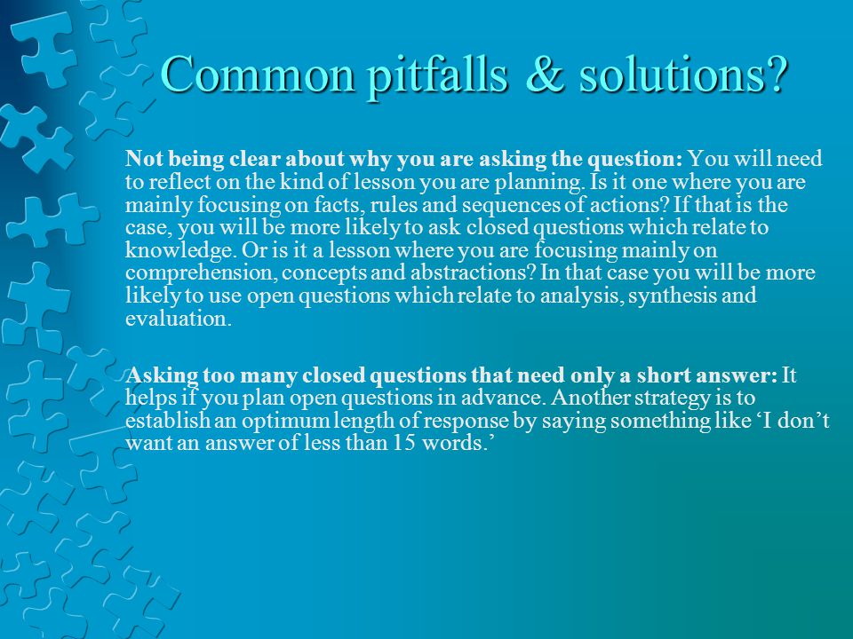 Common pitfalls & solutions