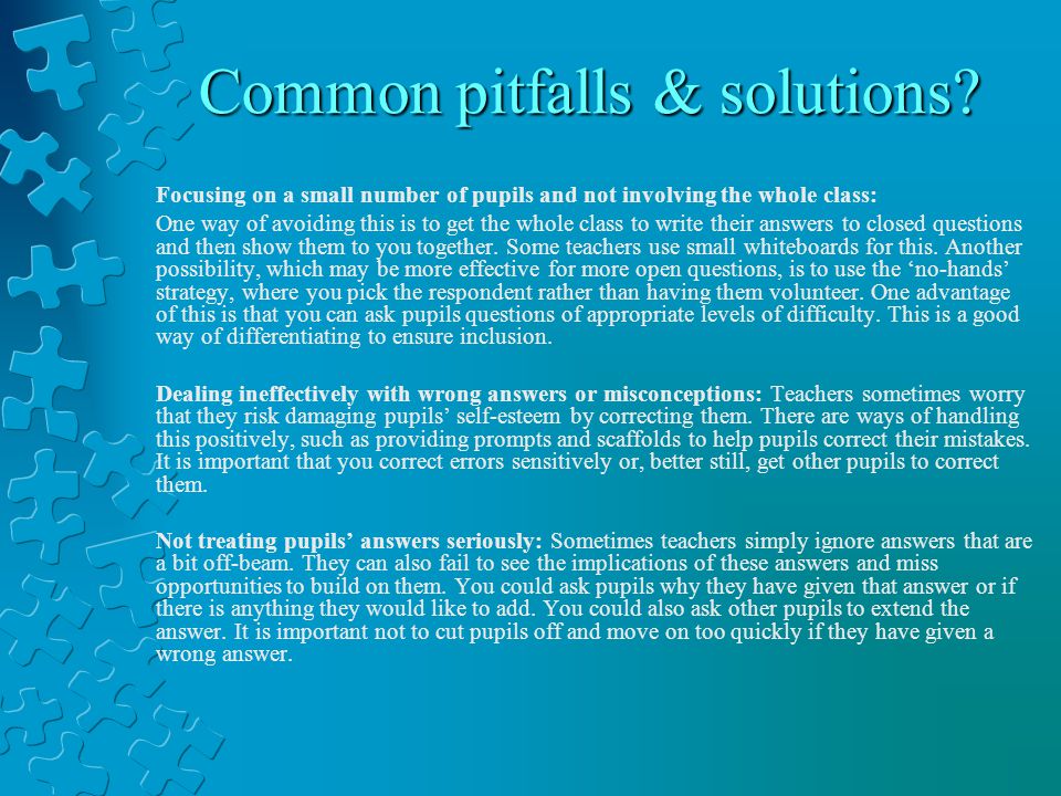 Common pitfalls & solutions