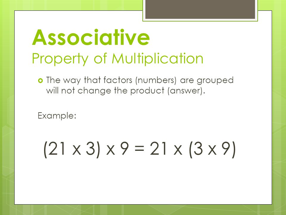 Associative Property of Multiplication