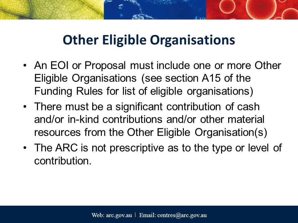 Other Eligible Organisations