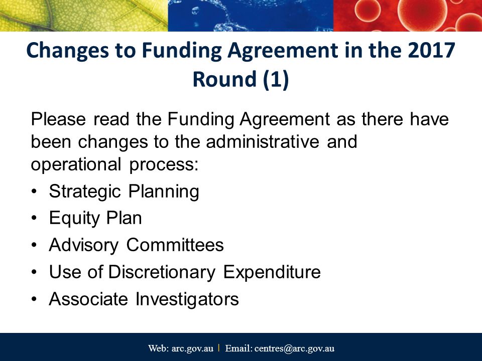 Changes to Funding Agreement in the 2017 Round (1)