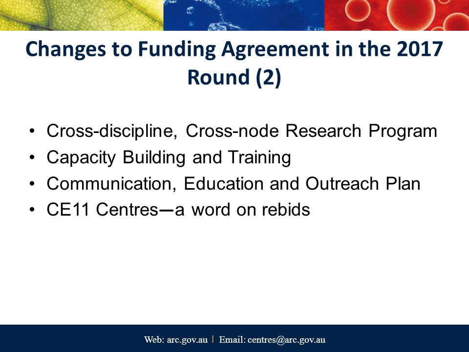 Changes to Funding Agreement in the 2017 Round (2)