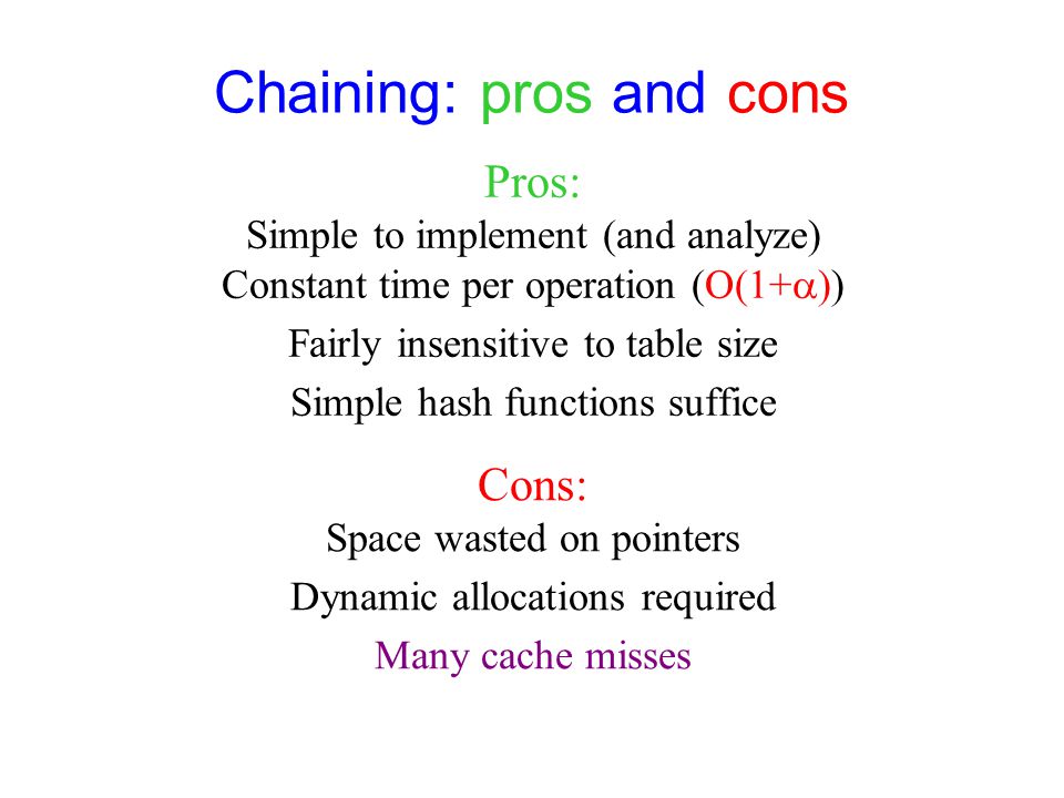 Chaining: pros and cons