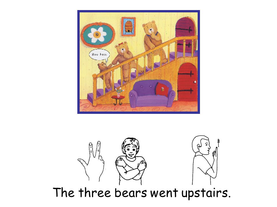 The three bears went upstairs.
