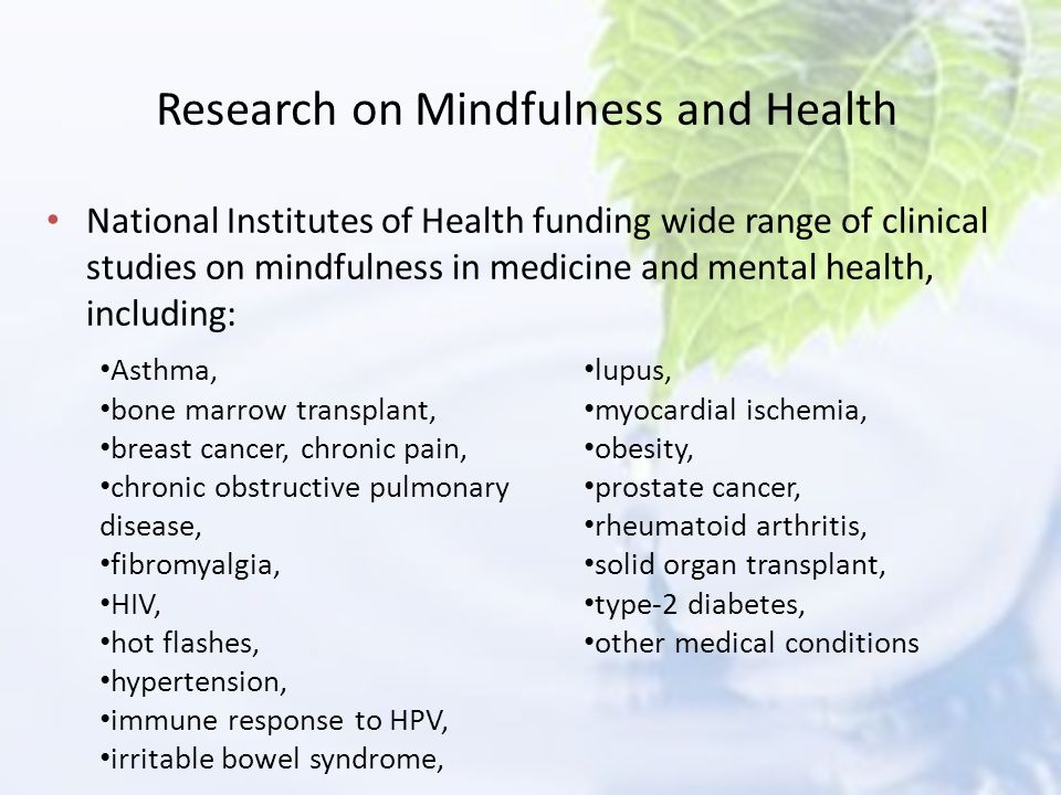 Research on Mindfulness and Health