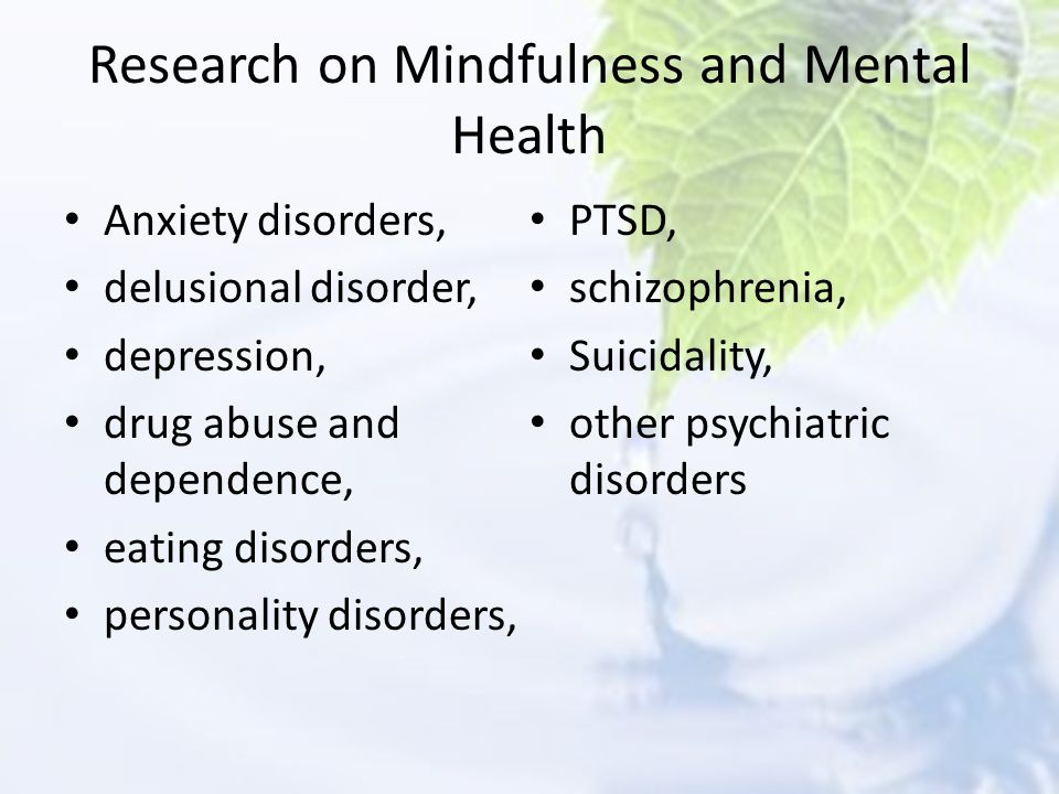 Research on Mindfulness and Mental Health
