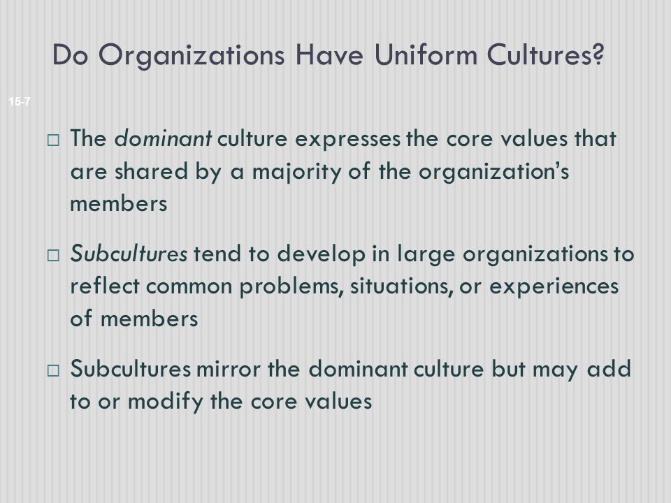 Do Organizations Have Uniform Cultures