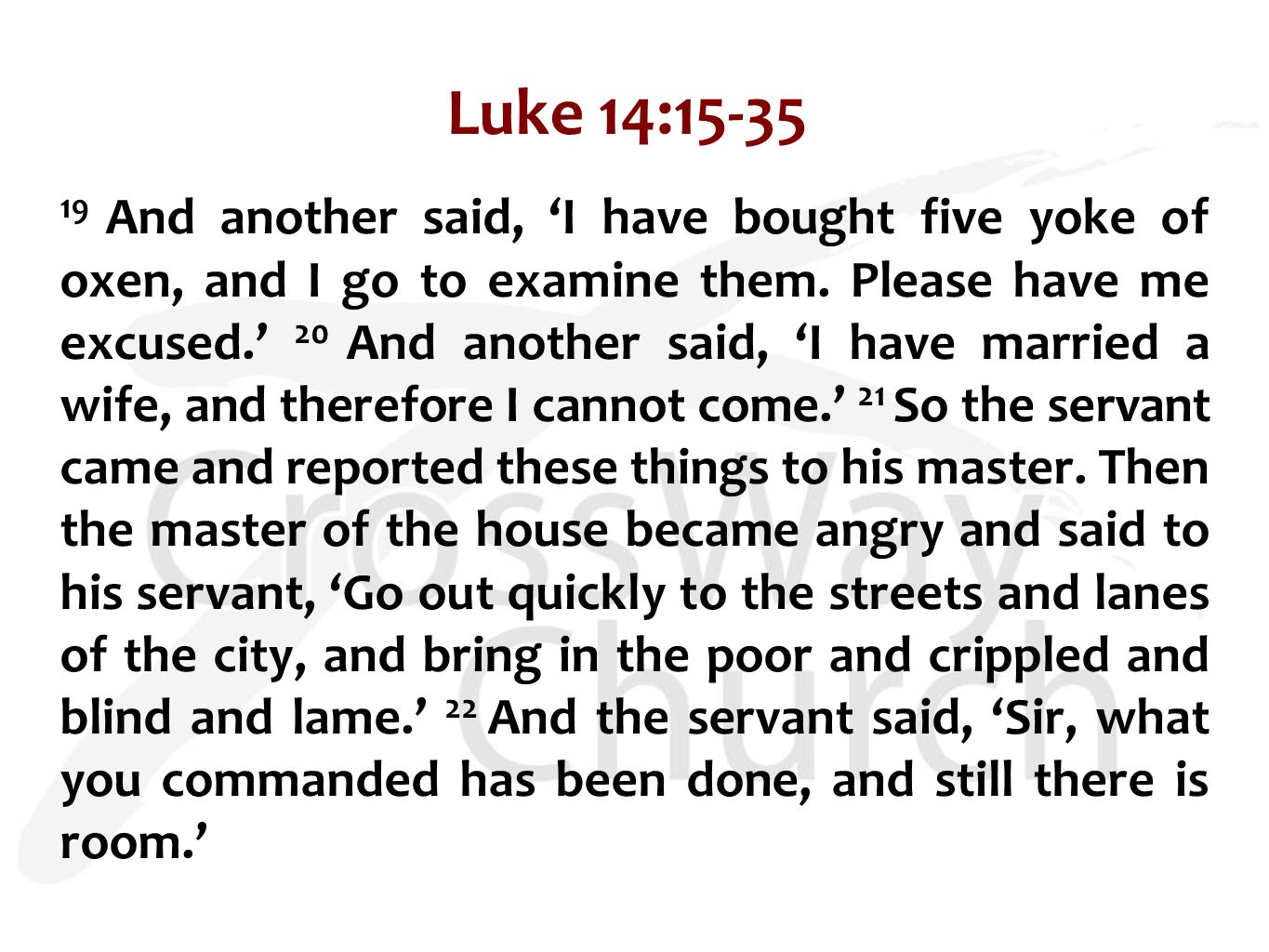 Luke 14:15-35