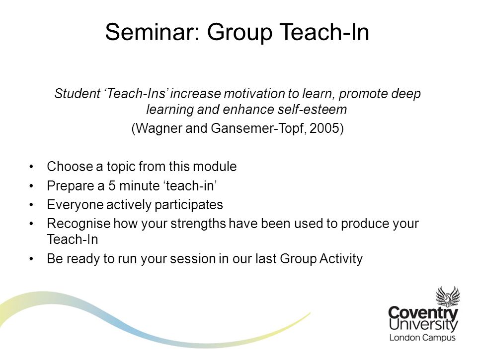 Seminar: Group Teach-In