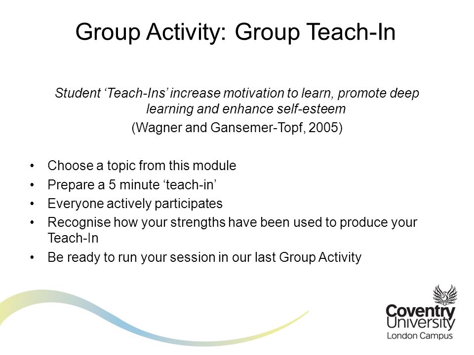Group Activity: Group Teach-In