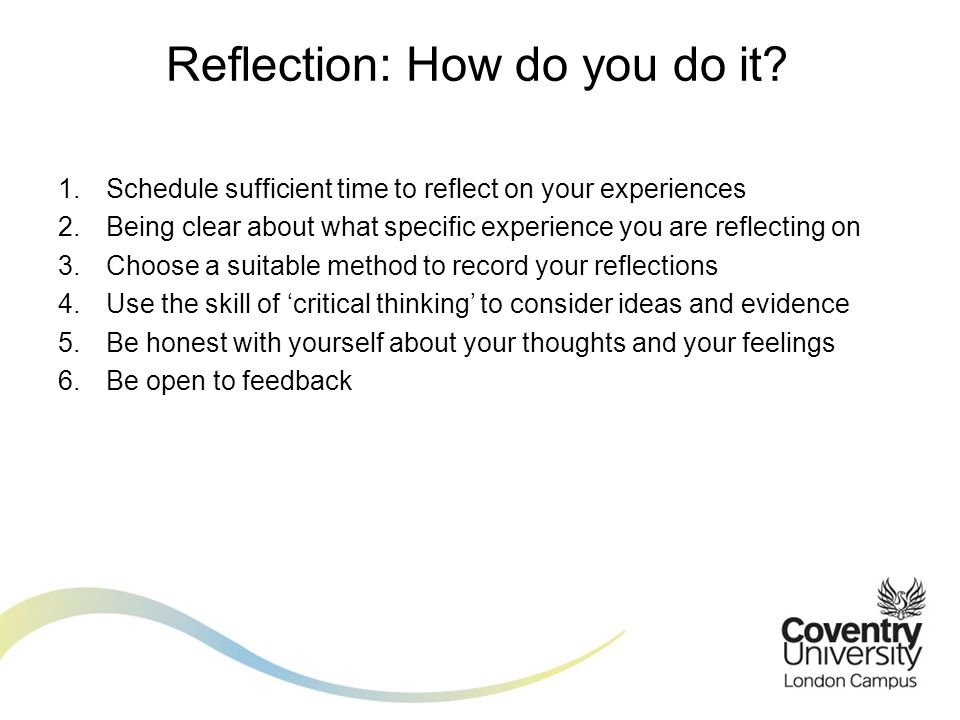 Reflection: How do you do it