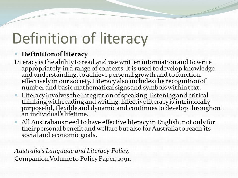 Definition of literacy