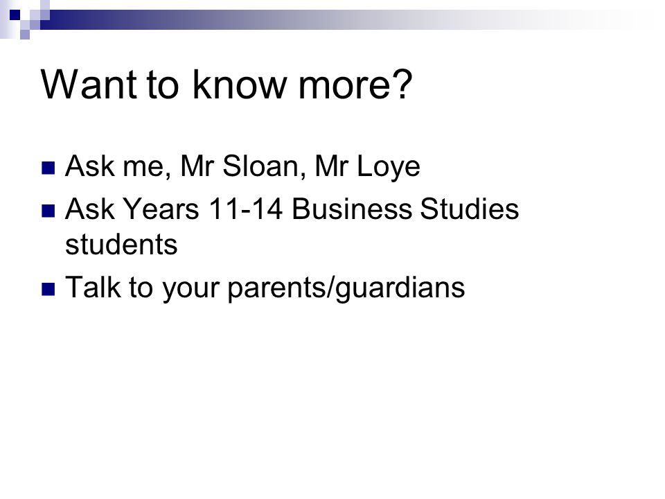 Want to know more Ask me, Mr Sloan, Mr Loye
