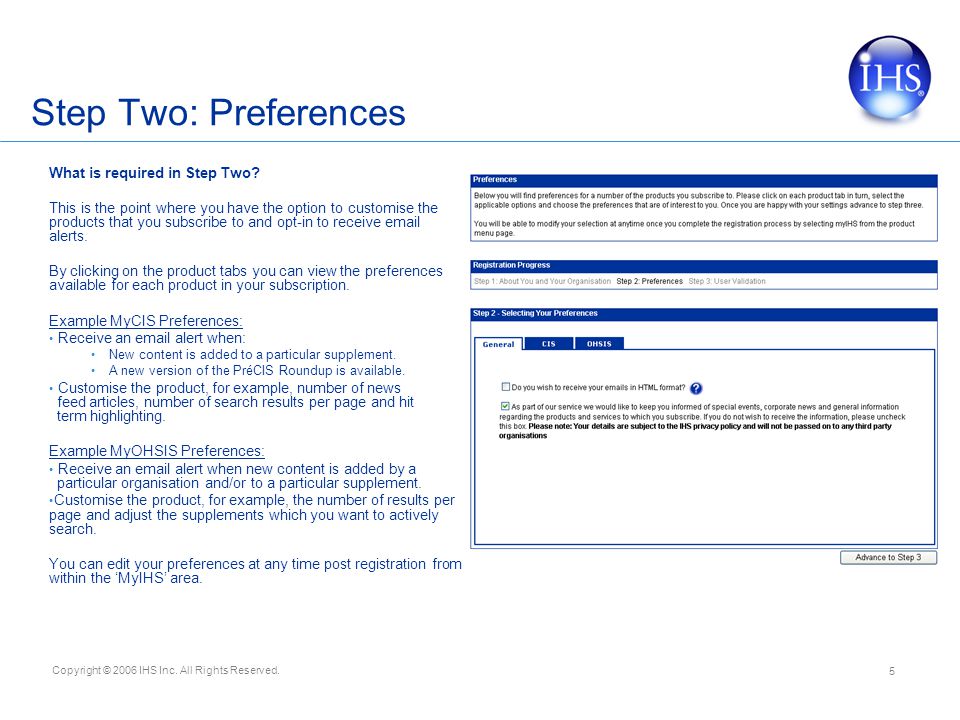 Step Two: Preferences What is required in Step Two
