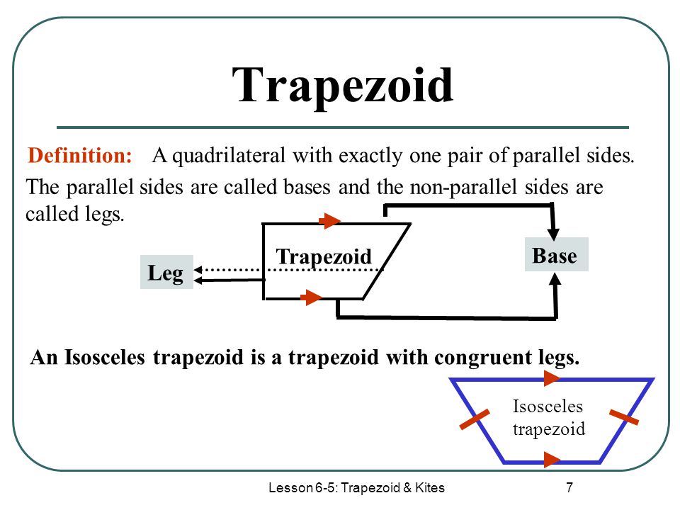 Lesson 6-5: Trapezoid & Kites