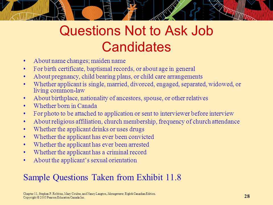 Questions Not to Ask Job Candidates